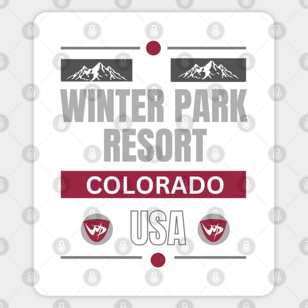 Winter Park Resort, Colorado. Gift Ideas For The Ski Enthusiast. Sticker by Papilio Art